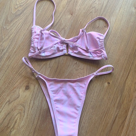 Shein Pink Cheetah Bikini Brand New Medium - Picture 3 of 6